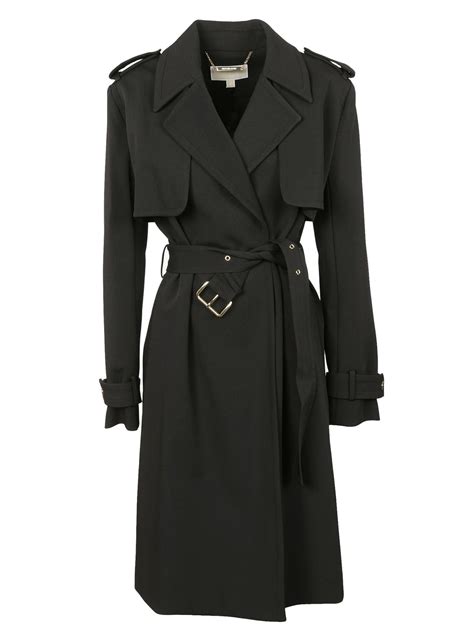 michael kors trench coat black|michael kors black down coat.